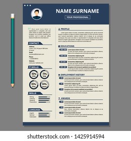 Simple Resume Template. CV Design Vector.