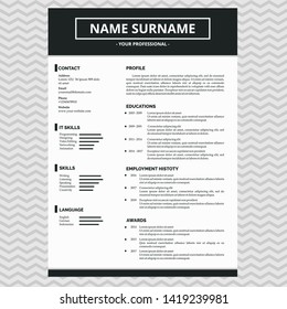 Simple Resume Template Design Vector