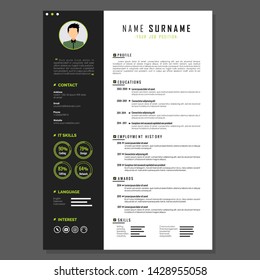 Simple Resume Template Design Vector 
