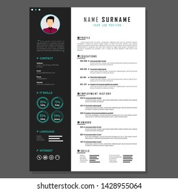 Simple Resume Template Design Vector 