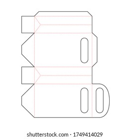 Plantilla de esquema de paquetes minoristas simple aislada en blanco