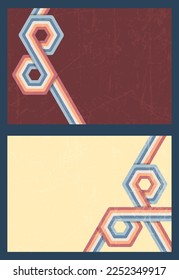 Simple retro background with striped design element in color. Vector illustration.
