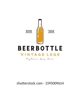 Simple Retro Beer Bottle Logo Design.