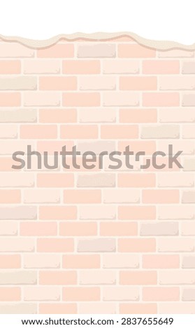 Simple retro border with snowy white brick wall vector
