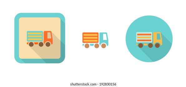 simple retro car icon in flat style, vector illustration, eps 10 with transparency
