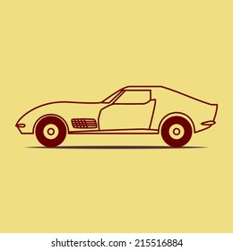 Simple retro car illustration made in vector in flat style svg