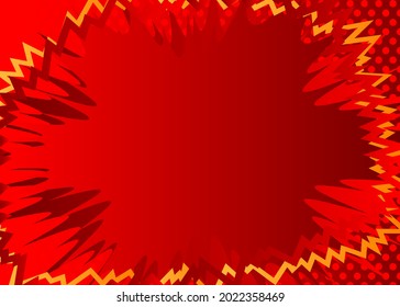 Simple retro comic background with rays and halftone dots, cartoon pop art style wallpaper. Vector illustration, colored template.