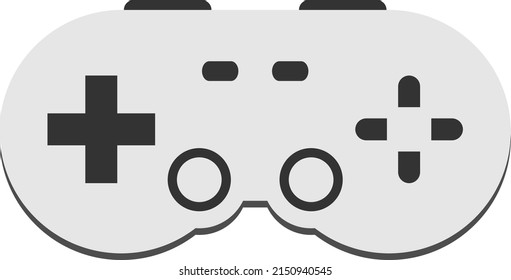 simple retro game controller symbol isolated on white background, vector illustration