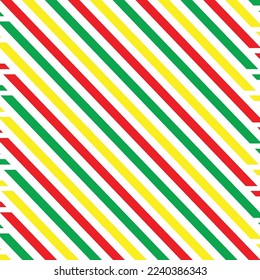 Simple retro geometric Christmas pattern with red, green and yellow color line
