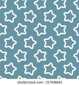 Simple retro geometric Christmas pattern. Traditional colors. New Year theme. Star background. Vector illustration. Winter endless texture can be used for printing onto fabric and paper. 