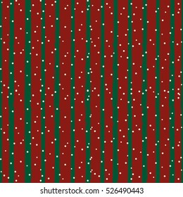 Simple Retro Geometric Christmas Pattern.Red And Green Background