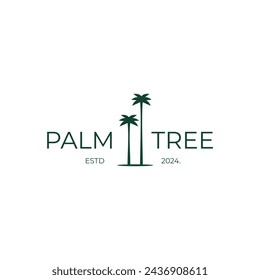 Simple retro palm tree logo design on isolated background