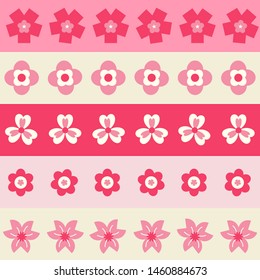 Simple retro pink floral seamless repeat pattern suitable for use as wallpaper, background, textiles, home goods, stationery and much more.
