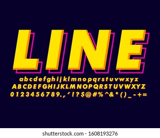 Simple retro pop art text effect, vintage alphabet design