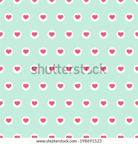 Simple retro seamless background with hearts ideal for baby shower