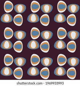 Simple retro seamless pattern for web, advertising, textiles, prints and any design projects. Rounded shapes will decorate any surface or thing and make it attractive.