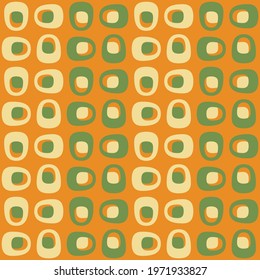 Simple retro seamless pattern for web, advertising, textiles, prints and any design projects. Rounded shapes will decorate any surface or thing and make it attractive.