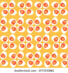 Simple retro seamless pattern for web, advertising, textiles, prints and any design projects. Rounded shapes will decorate any surface or thing and make it attractive.