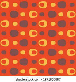 Simple retro seamless pattern for web, advertising, textiles, prints and any design projects. Rounded shapes will decorate any surface or thing and make it attractive.