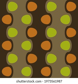 Simple retro seamless pattern for web, advertising, textiles, prints and any design projects. Rounded shapes will decorate any surface or thing and make it attractive.