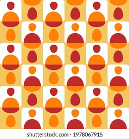 Simple retro seamless pattern for web, advertising, textiles, prints and any design projects. Rounded shapes will decorate any surface or thing and make it attractive.