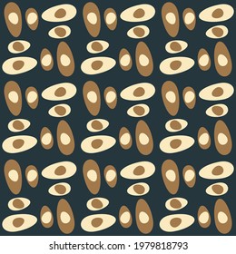 Simple retro seamless pattern for web, advertising, textiles, prints and any design projects. Rounded shapes will decorate any surface or thing and make it attractive.
