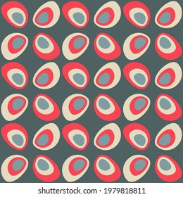 Simple retro seamless pattern for web, advertising, textiles, prints and any design projects. Rounded shapes will decorate any surface or thing and make it attractive.
