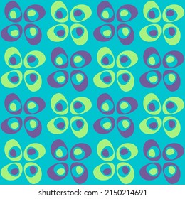 Simple retro seamless pattern for web, advertising, textiles, prints and any design projects. Rounded shapes will decorate any surface or thing and make it attractive.