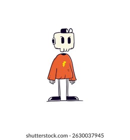 Simple retro skull vector illustration design
