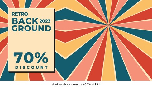 Simple Retro Style Abstract Background Design with Stripes. Vector Illustration.