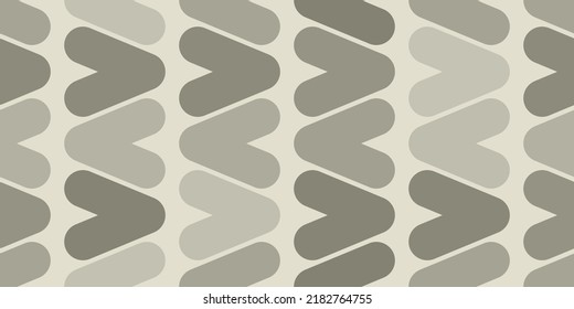 Simple Retro Style Triangles, Arrowheads Mosaic - Geometric Shapes Pattern, Texture Colored in Different Shades of Gray - Wide Scale Background, Design Template in Editable Vector