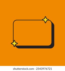 Icône de zone de texte simple rétro 2 3. Élément de rectangle arrondi ou Ressources de couleur orange Vintage. Icône Étiquette. Icône Image vectorielle de haute qualité. Image vectorielle modifiable