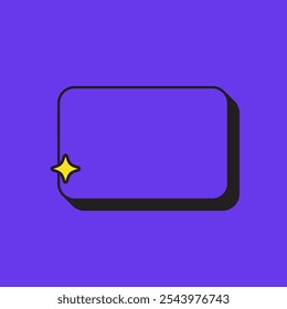 Icono de cuadro de texto retro simple 2 3. Elemento de rectángulo redondeado o Elementos con color azul de Antiguas. Icono de etiqueta. Icono de Vector de alta calidad. Vector editable