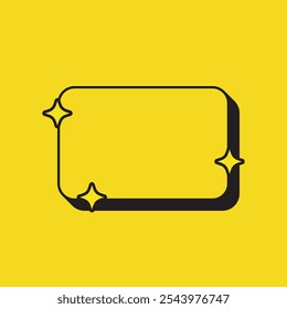 Icône de zone de texte simple rétro 2 3. Élément de rectangle arrondi ou Ressources de couleur jaune Vintage. Icône Étiquette. Icône Image vectorielle de haute qualité. Image vectorielle modifiable