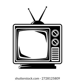 Einfaches Retro-TV-Symbol, Vektorgrafik