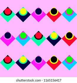 Simple retro vector background with colorful elements.