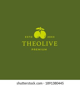 Simple retro vintage olive logo for oil and medicine business