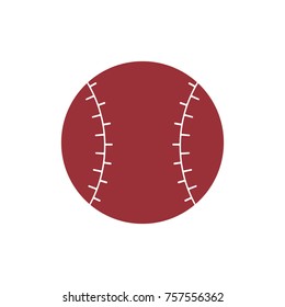 Simple Retro Vintage Red Baseball Icon Artwork