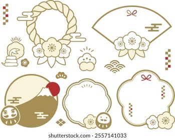 Simple, retro-modern Japanese pattern frame