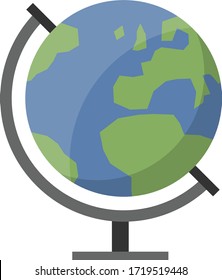 Simple revolving globe flat design vector art