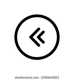 Simple Rewind icon. The icon can be used for websites, print templates, presentation templates, illustrations, etc