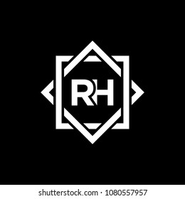 Simple RH initial Logo design template vector illustration