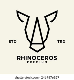 Simple rhino Head design with unique concept template