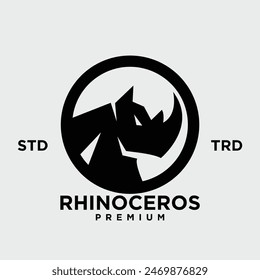 Simple rhino Head design with unique concept template