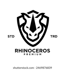 Simple rhino Head design with unique concept template