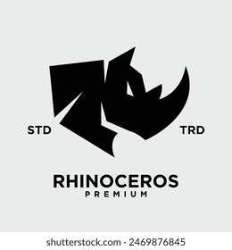 Simple rhino Head design with unique concept template