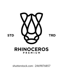 Simple rhino Head design with unique concept template