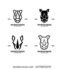 Simple rhino Head design with unique concept template