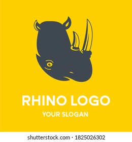 Simple Rhino Head logo concept. line art Rhino head