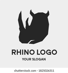 Simple Rhino Head logo concept. line art Rhino head
